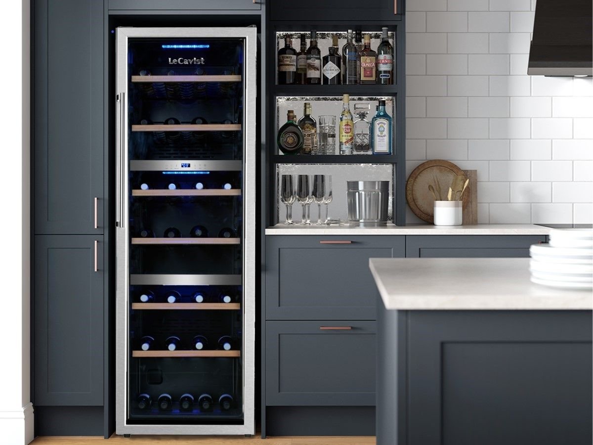 Upright wine fridge fit for modern kitchen