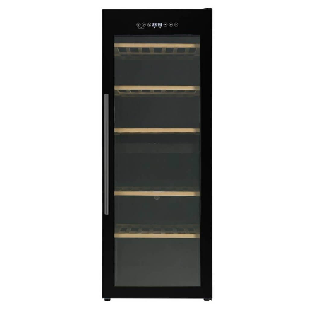 black upright wine fridge 