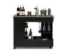 Black bar cart with wine glass holder