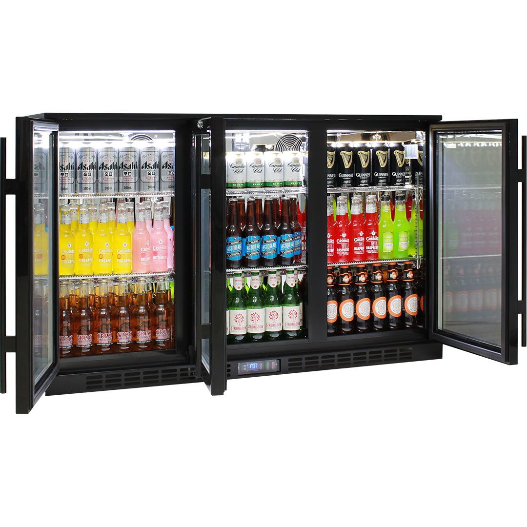 3 door bar fridge for kitchens