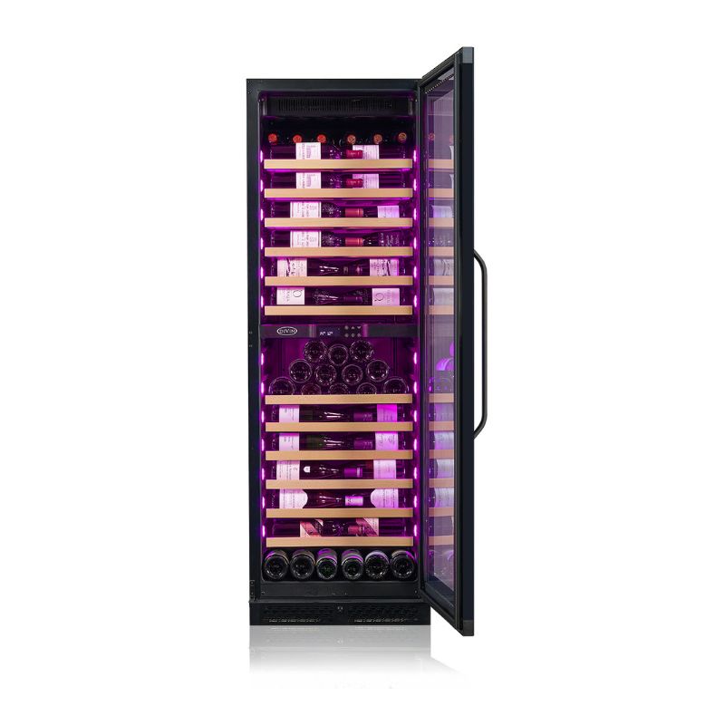 Divin Dual Zone Wine Fridge in Jet Black - Lushmist