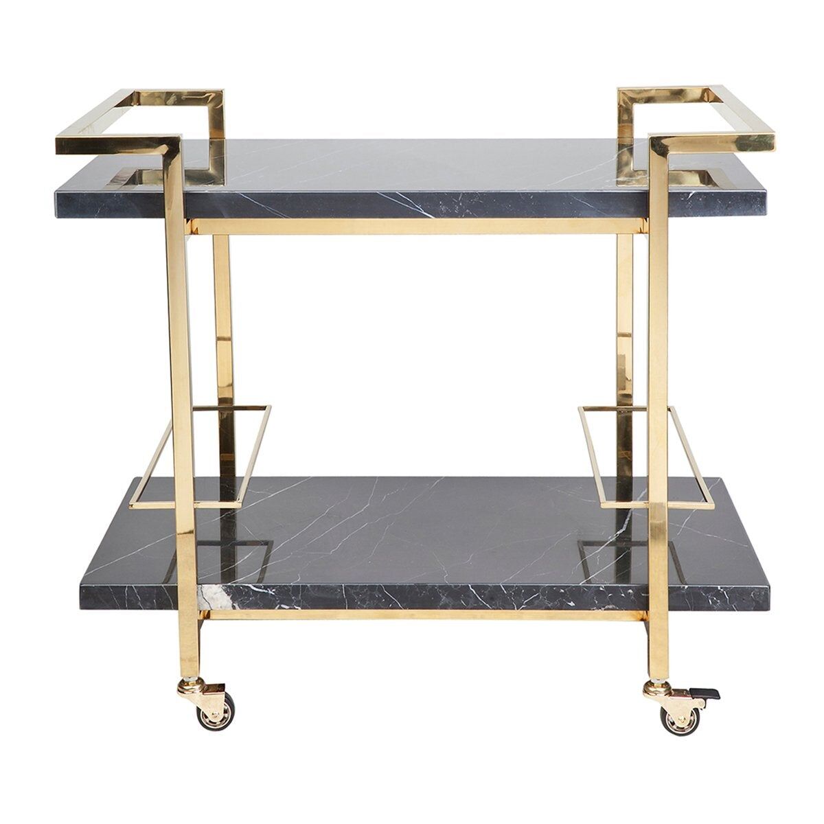 Black and gold bar cart