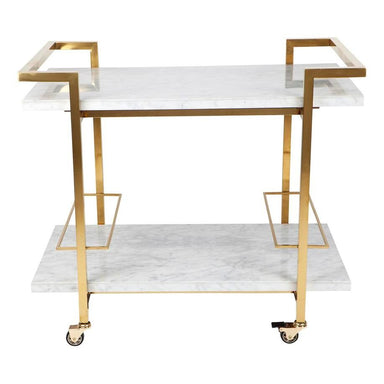 White and gold bar cart