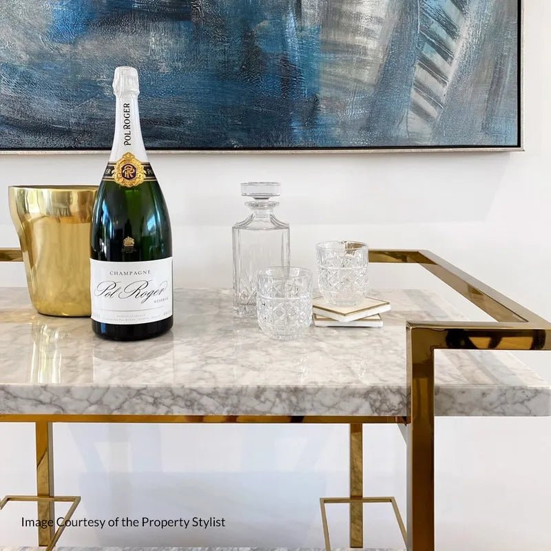 Sophisticated bar cart for champagne