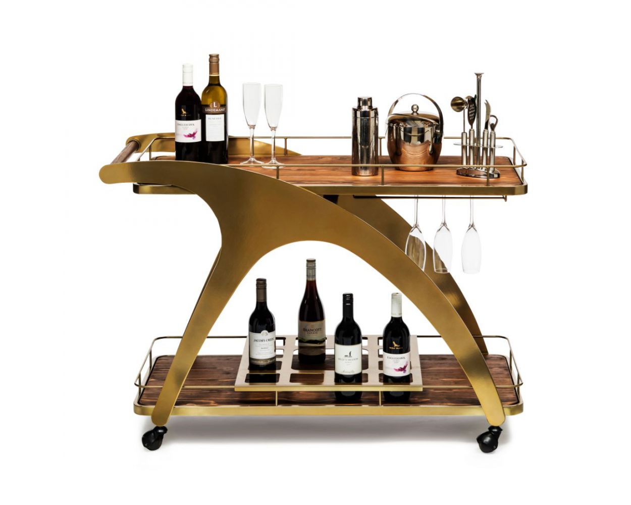 French inspired drink cart with gold features