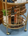 Circular mirrored 2 tiered bar cart for drinks
