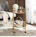 Gold mirrored bar cart for cocktails