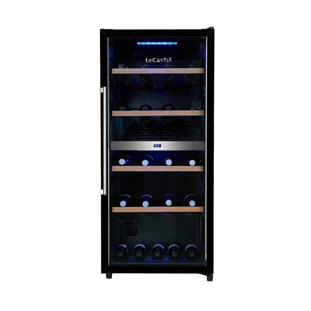 Black upright wine fridge
