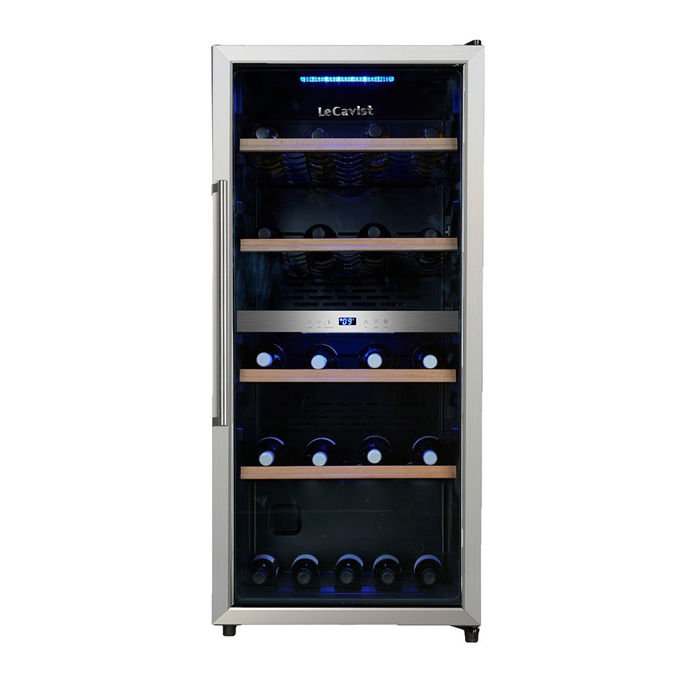 Silver upright wine fridge