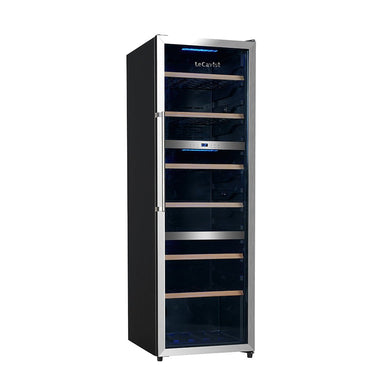 Upright stainless steel wine fridge