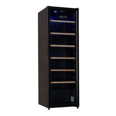 Upright black fridge for wine