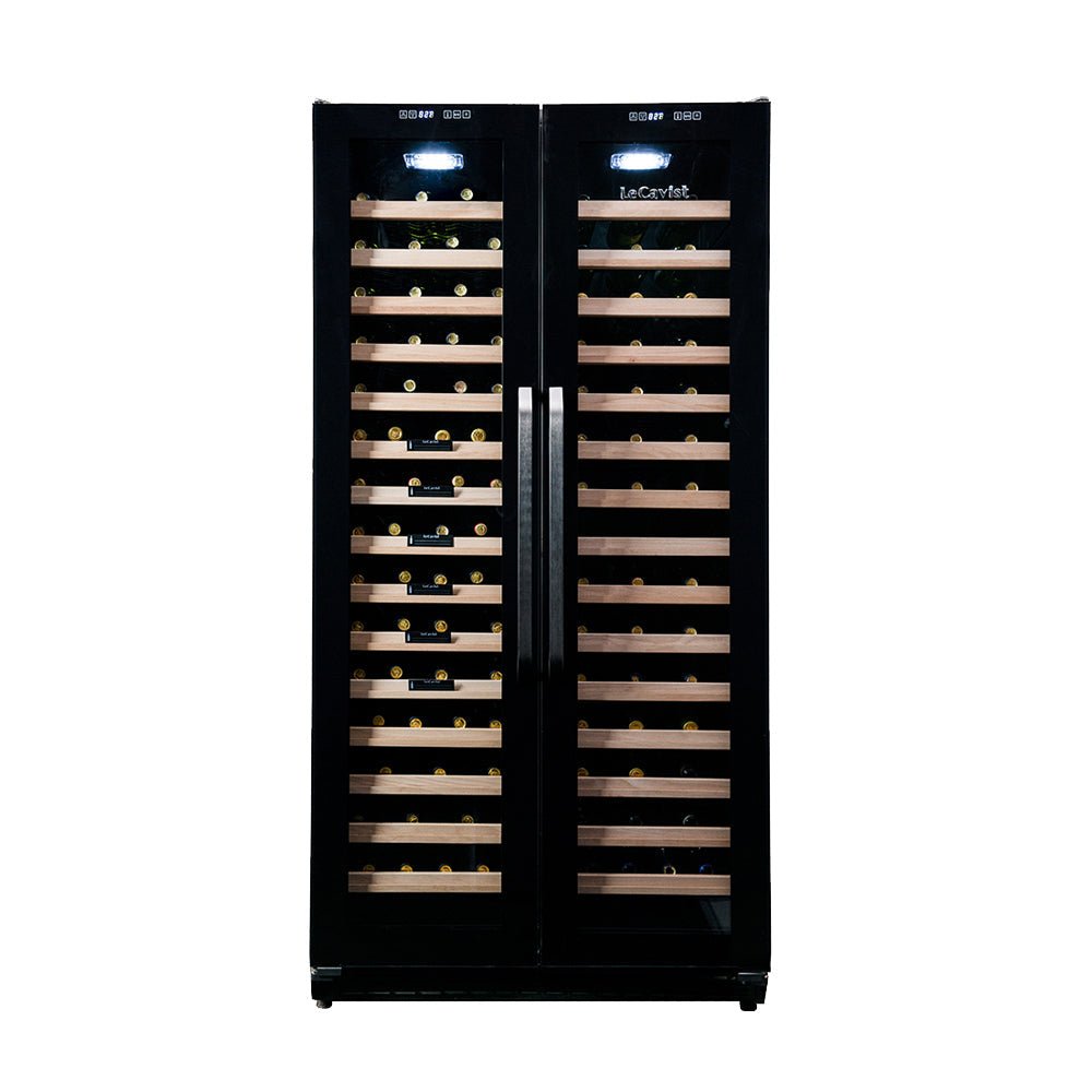 Large black upright wine fridge
