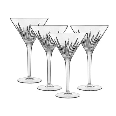 Set of four classy martini glasses