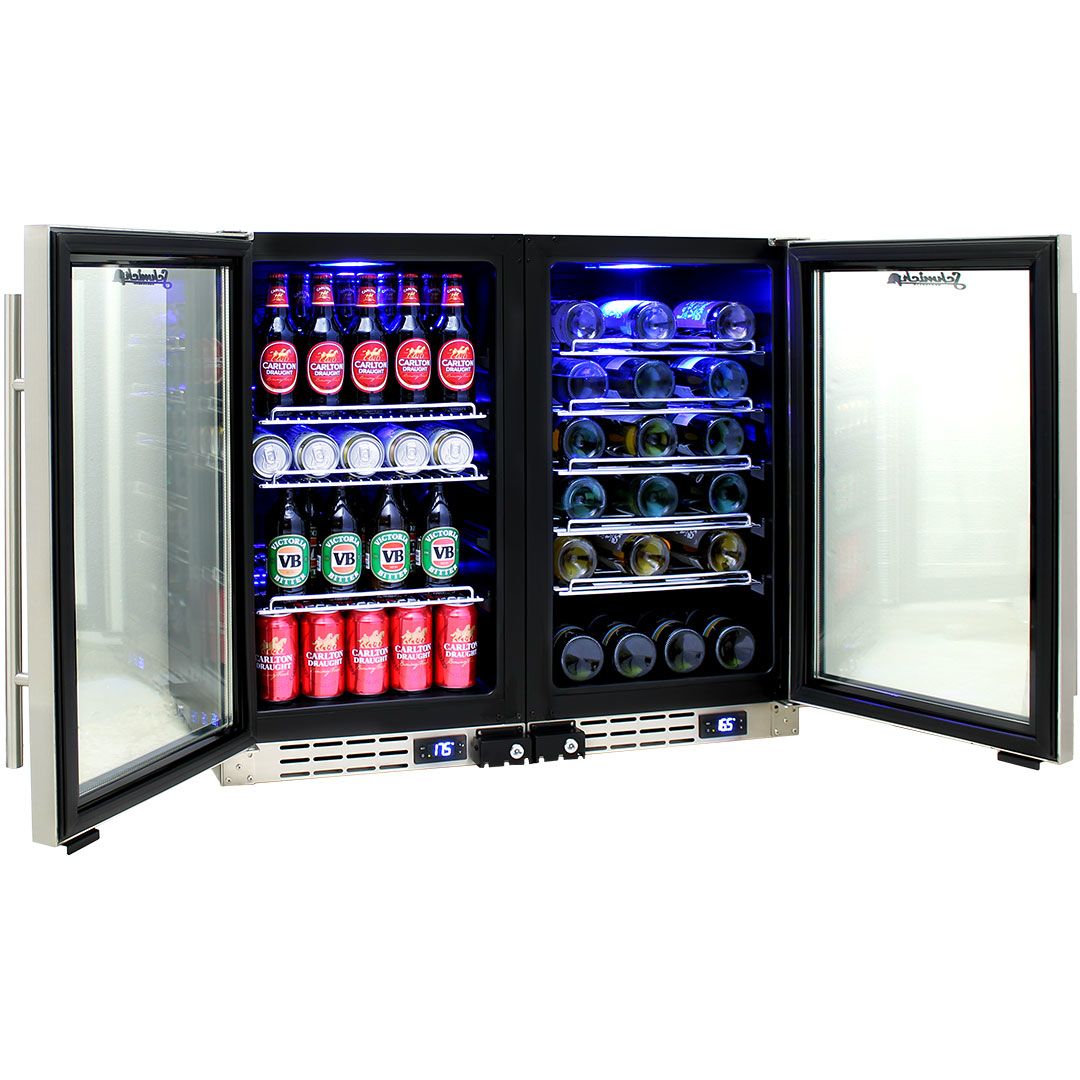 two door stainless steel bar fridge