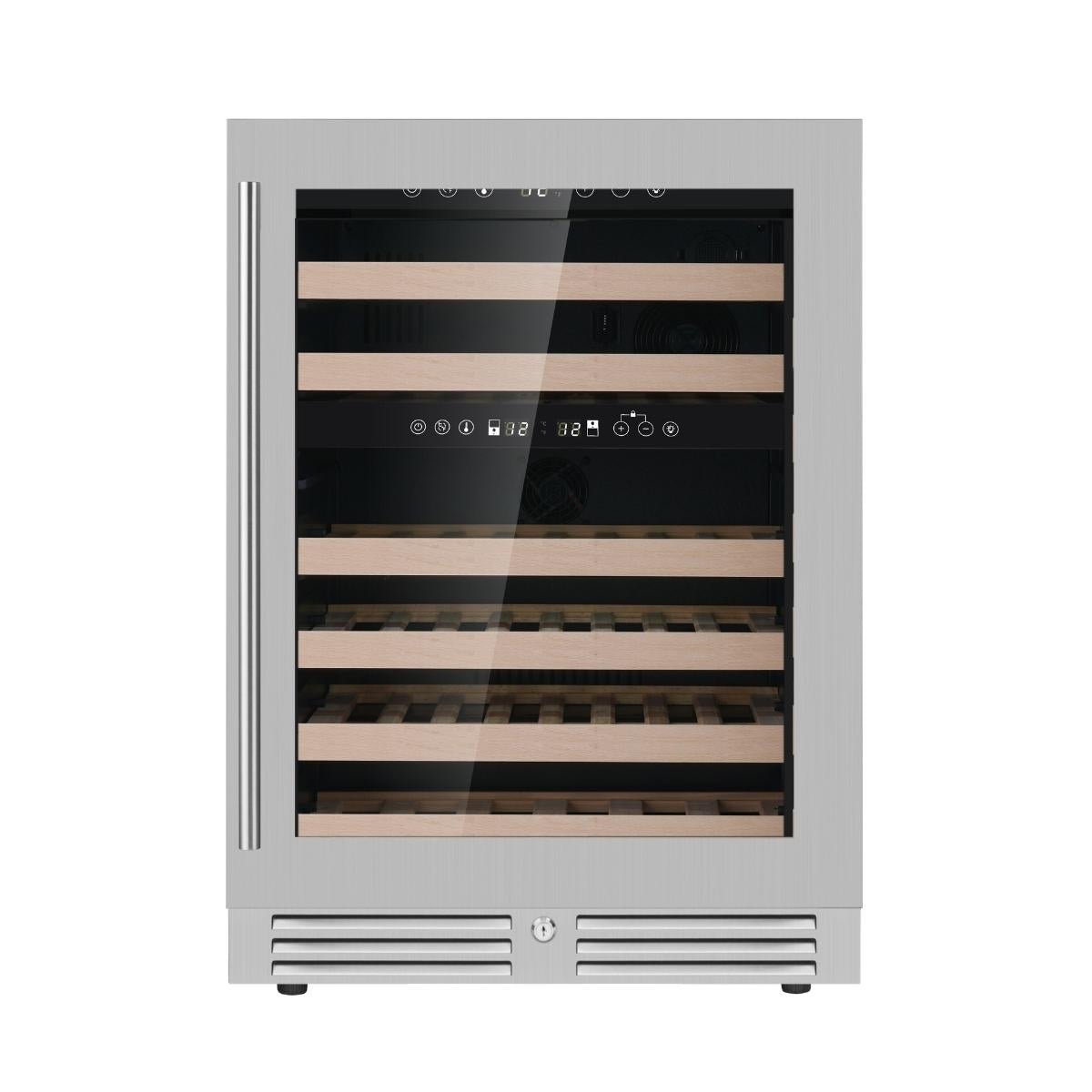 Under Counter Glass Door Dual Zone Wine Fridge 820mm - Lushmist