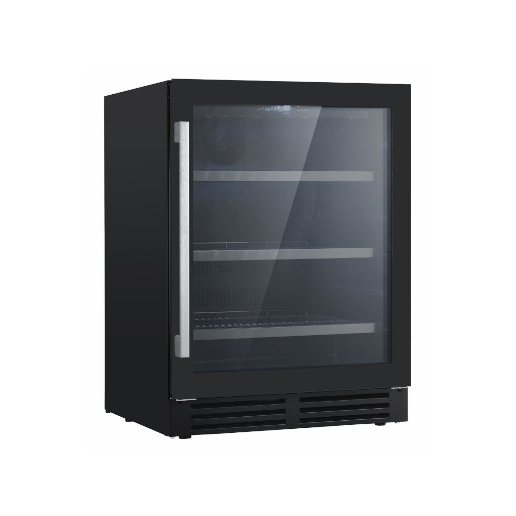 black trim glass door bar fridge