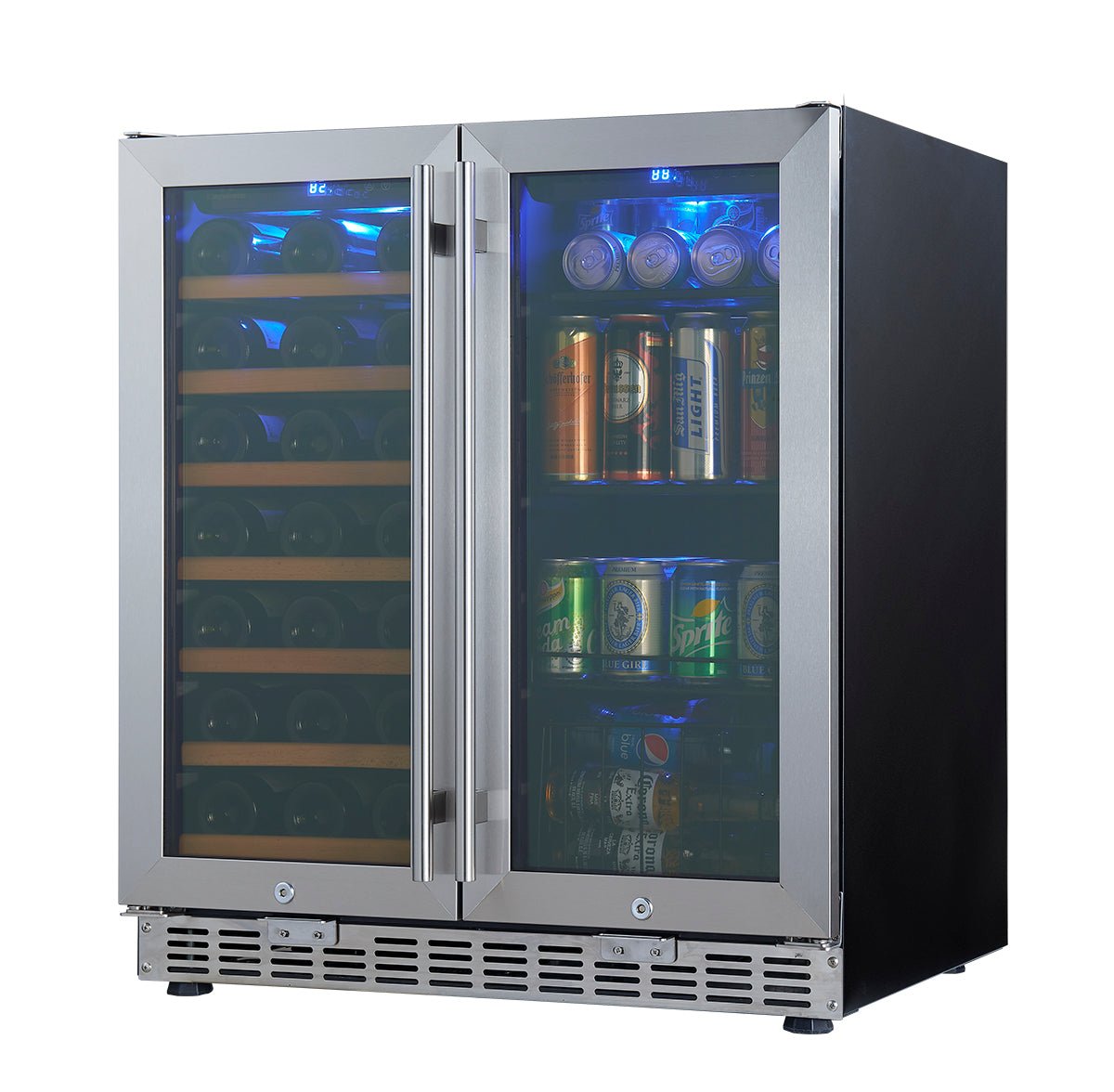 stainless steel style beer and wine fridge